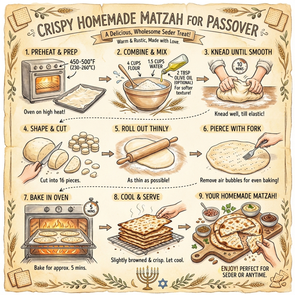 Crispy Homemade Matzah for Passover instructions
