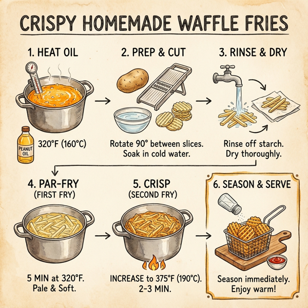 Crispy Homemade Waffle Fries instructions
