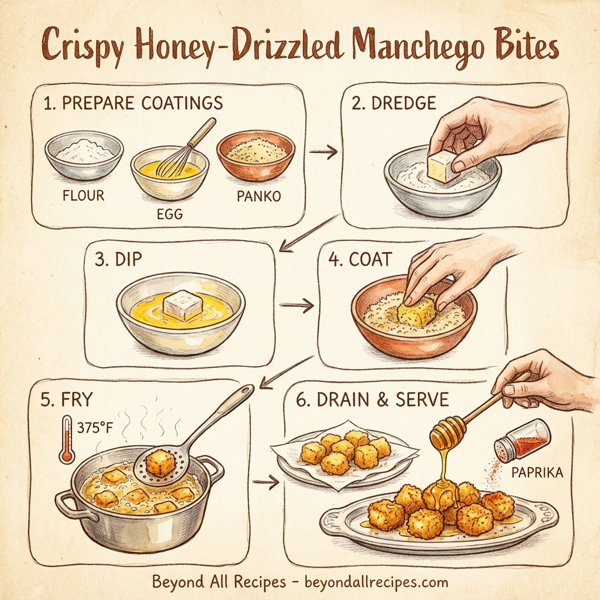 Crispy Honey-Drizzled Manchego Bites instructions