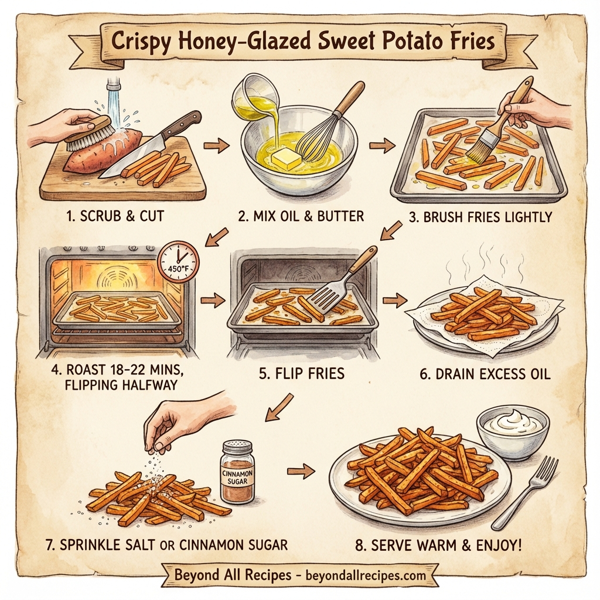 Crispy Honey-Glazed Sweet Potato Fries instructions