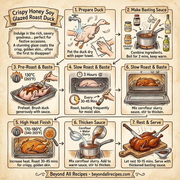 Crispy Honey Soy Glazed Roast Duck instructions