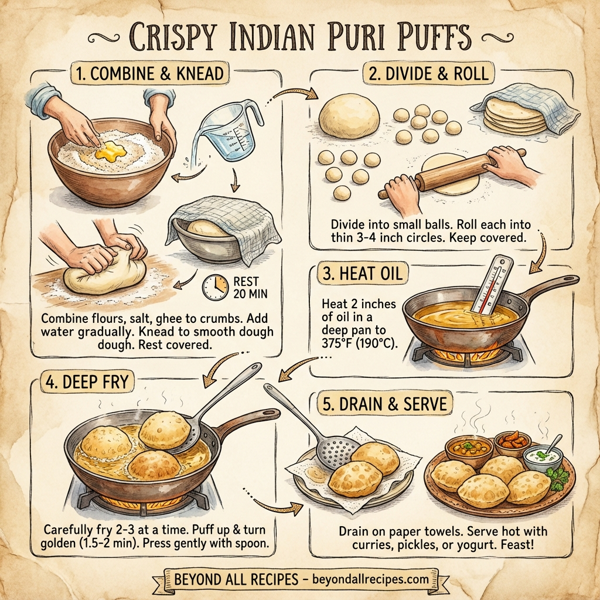 Crispy Indian Puri Puffs instructions