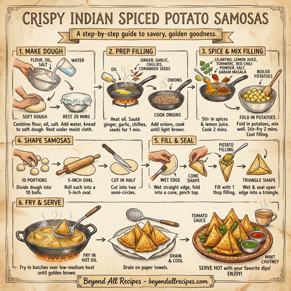 Crispy Indian Spiced Potato Samosas instructions