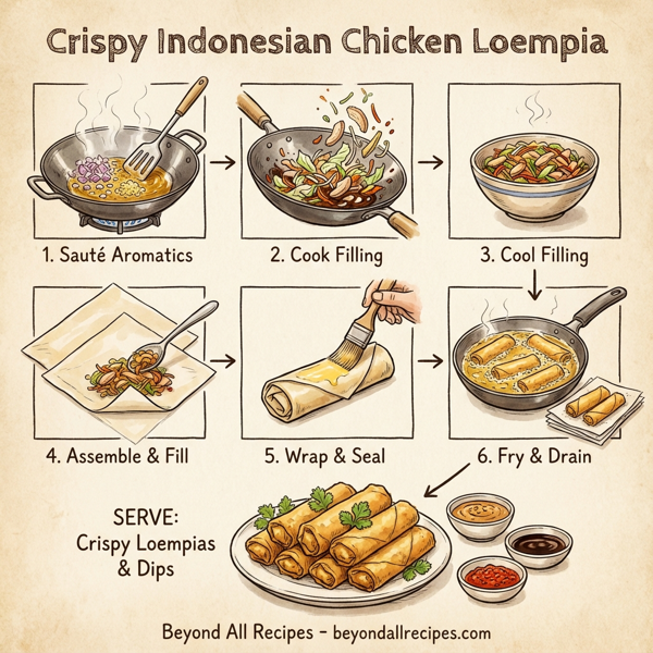 Crispy Indonesian Chicken Loempia instructions
