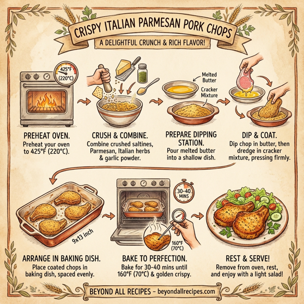 Crispy Italian Parmesan Pork Chops instructions