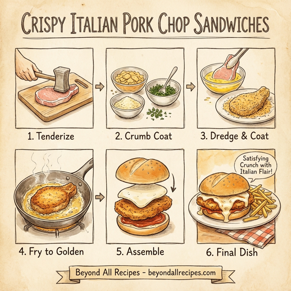 Crispy Italian Pork Chop Sandwiches instructions