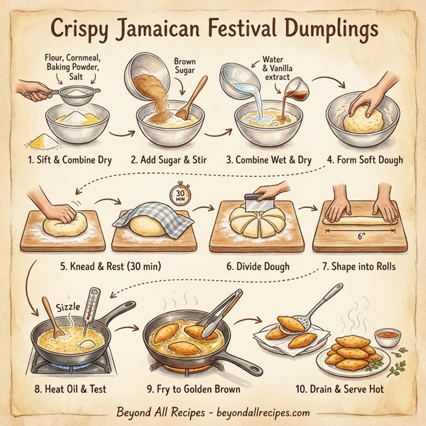 Crispy Jamaican Festival Dumplings instructions