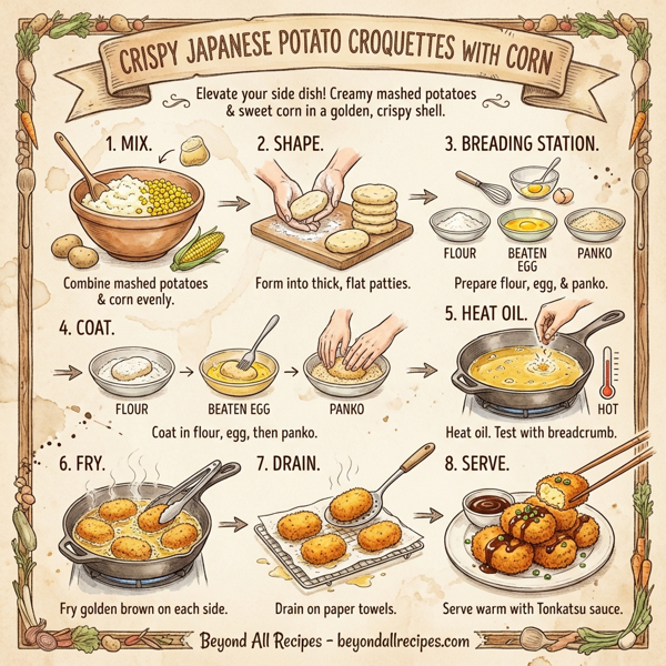 Crispy Japanese Potato Croquettes with Corn instructions