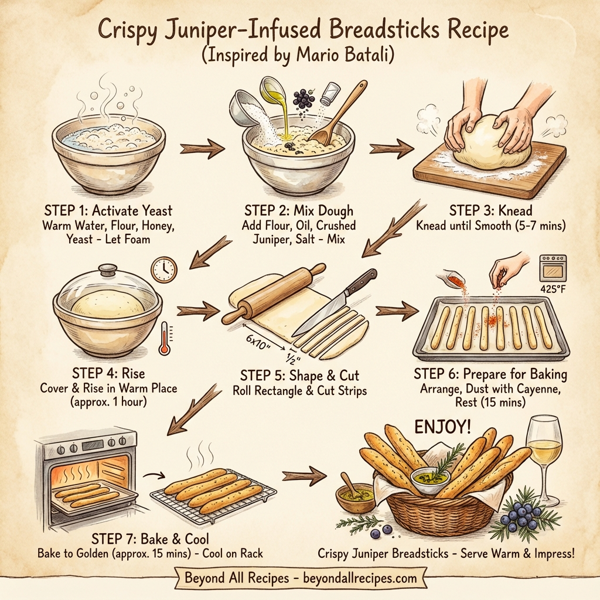 Crispy Juniper-Infused Breadsticks instructions