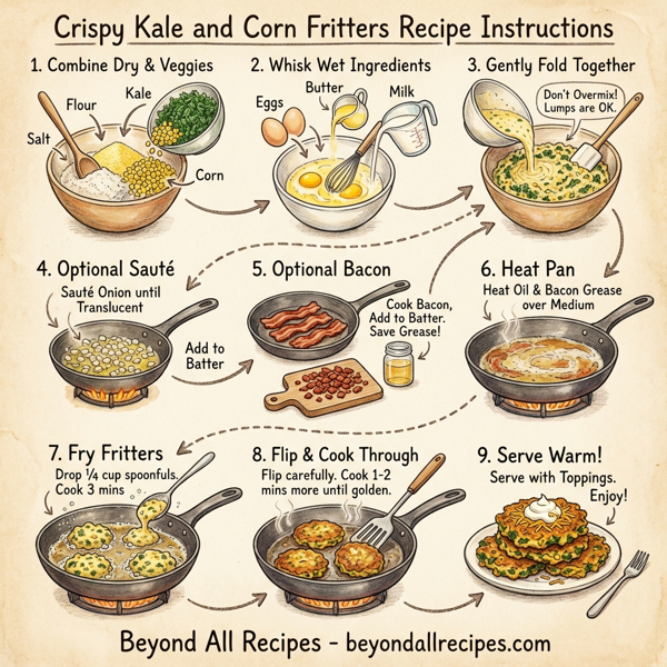 Crispy Kale and Corn Fritters instructions