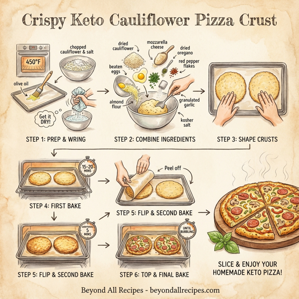 Crispy Keto Cauliflower Pizza Crust instructions