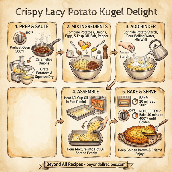 Crispy Lacy Potato Kugel Delight instructions