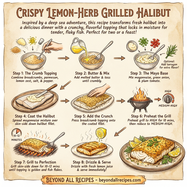 Crispy Lemon-Herb Grilled Halibut instructions