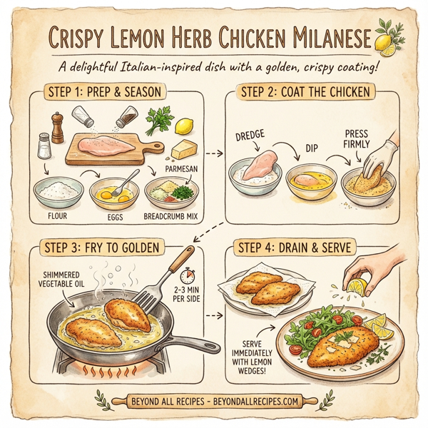 Crispy Lemon Herb Chicken Milanese instructions