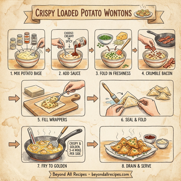 Crispy Loaded Potato Wontons instructions