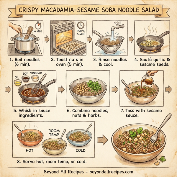 Crispy Macadamia-Sesame Soba Noodle Salad instructions