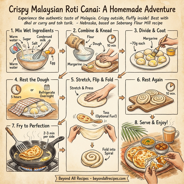 Crispy Malaysian Roti Canai instructions