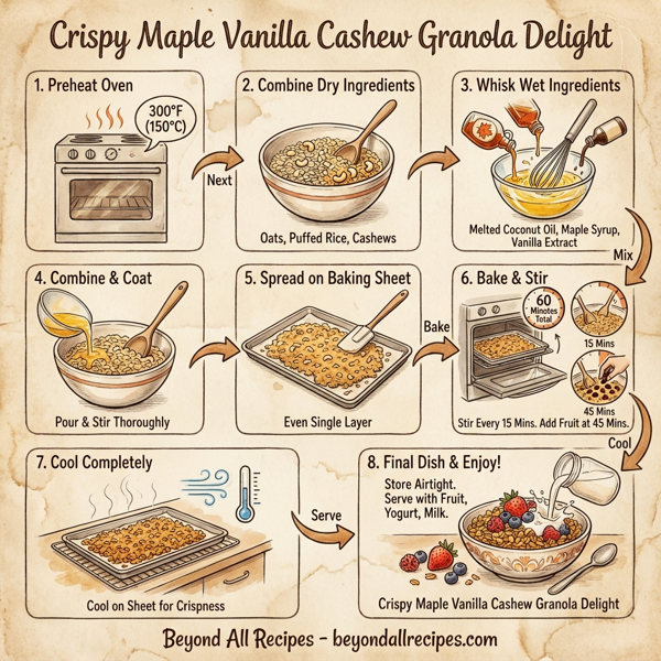 Crispy Maple Vanilla Cashew Granola Delight instructions