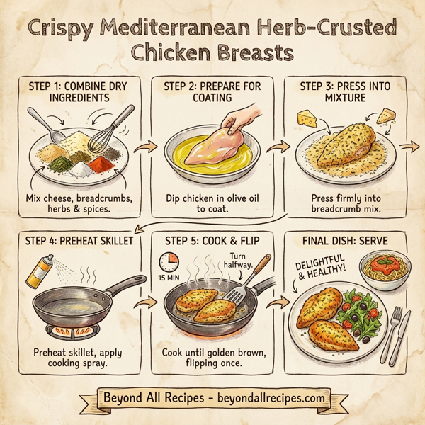 Crispy Mediterranean Herb-Crusted Chicken Breasts instructions