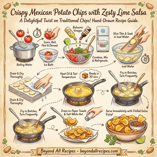 Crispy Mexican Potato Chips with Zesty Lime Salsa instructions