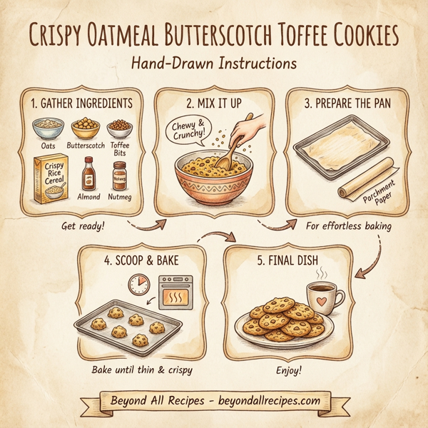 Crispy Oatmeal Butterscotch Toffee Cookies instructions