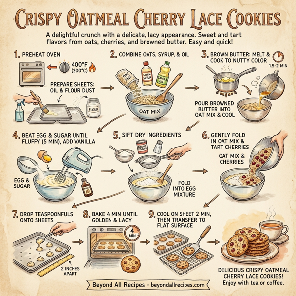 Crispy Oatmeal Cherry Lace Cookies instructions