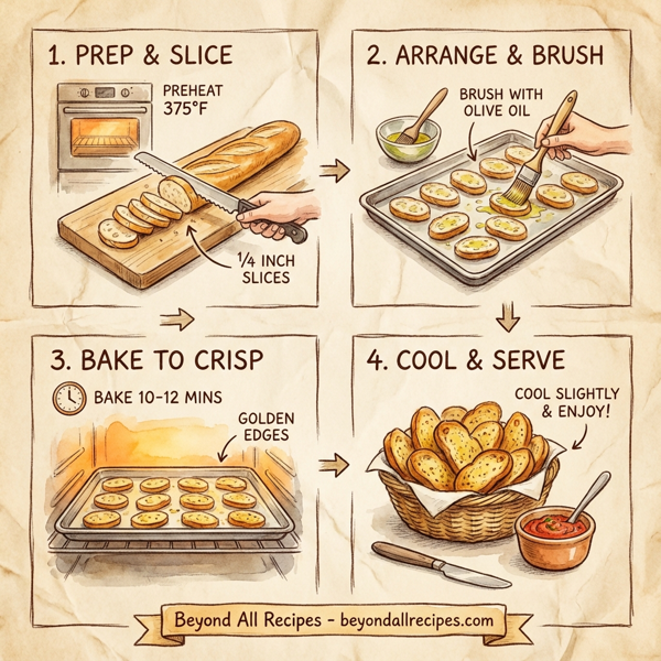 Crispy Olive Oil Baguette Crisps instructions