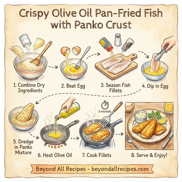 Crispy Olive Oil Pan-Fried Fish with Panko Crust instructions