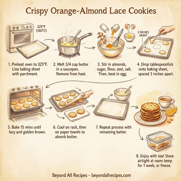 Crispy Orange-Almond Lace Cookies instructions