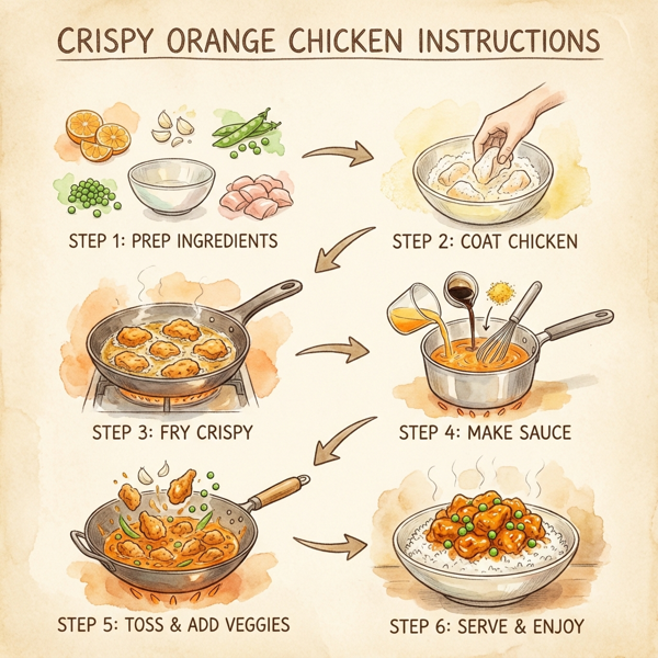 Crispy Orange Chicken with Spring Peas and Garlic instructions