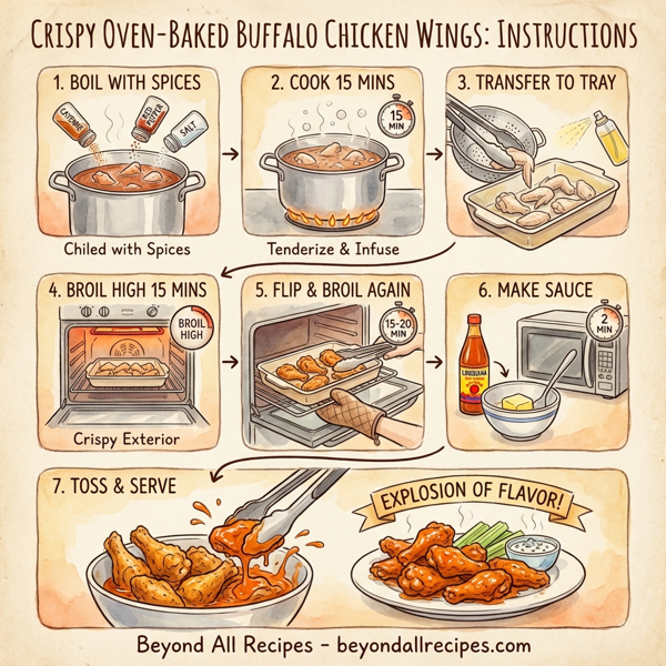 Crispy Oven-Baked Buffalo Chicken Wings instructions