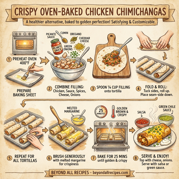 Crispy Oven-Baked Chicken Chimichangas instructions