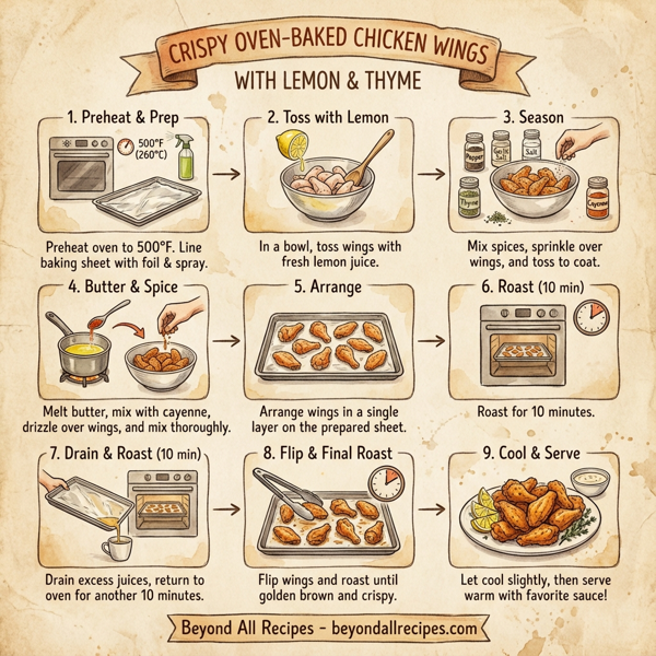 Crispy Oven-Baked Chicken Wings with Lemon and Thyme instructions