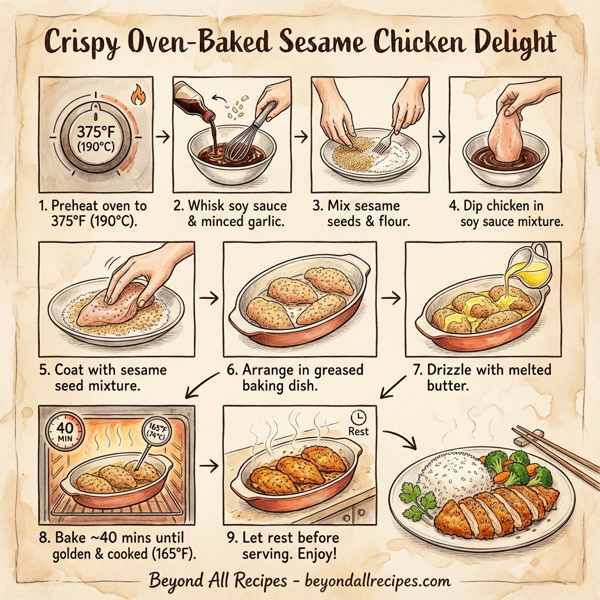Crispy Oven-Baked Sesame Chicken Delight instructions