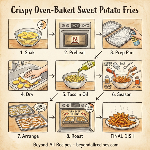 Crispy Oven-Baked Sweet Potato Fries instructions