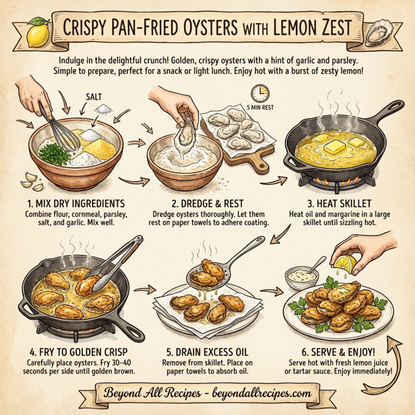 Crispy Pan-Fried Oysters with Lemon Zest instructions