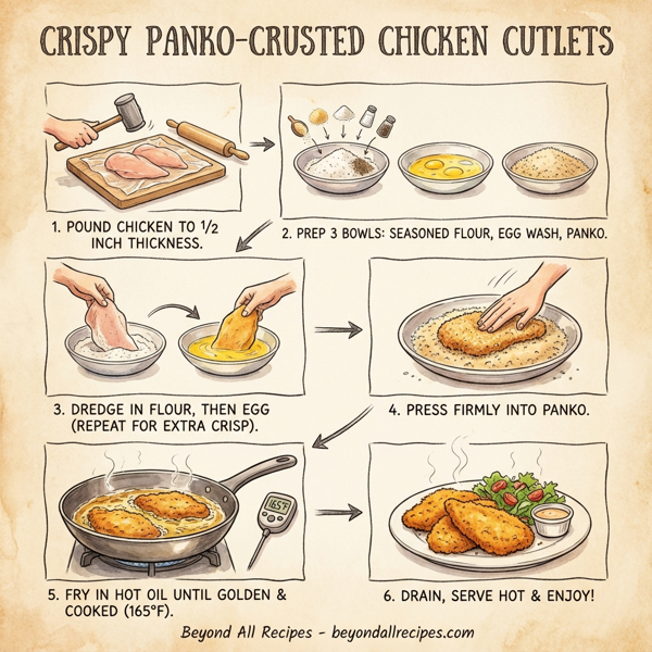 Crispy Panko-Crusted Chicken Cutlets instructions