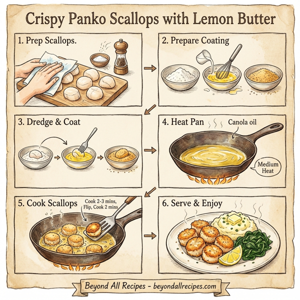 Crispy Panko Scallops with Lemon Butter instructions