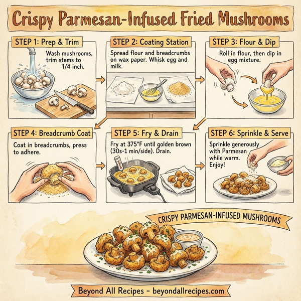 Crispy Parmesan-Infused Fried Mushrooms instructions