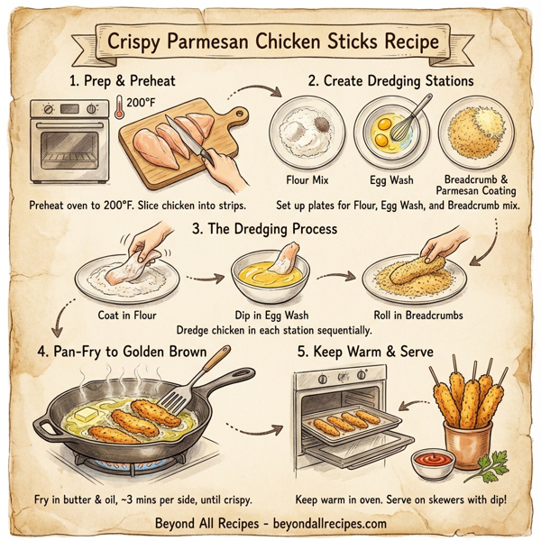 Crispy Parmesan Chicken Sticks instructions