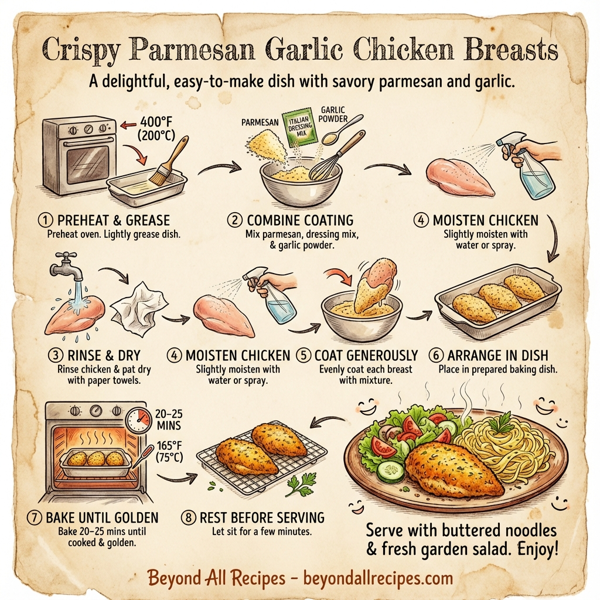 Crispy Parmesan Garlic Chicken Breasts instructions