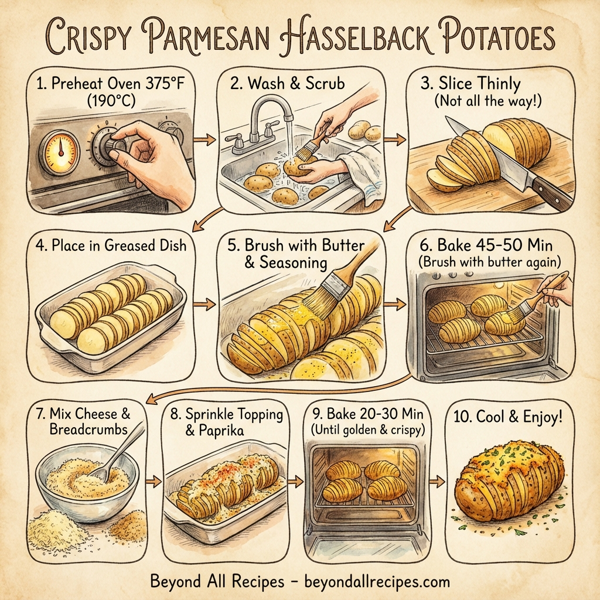 Crispy Parmesan Hasselback Potatoes instructions