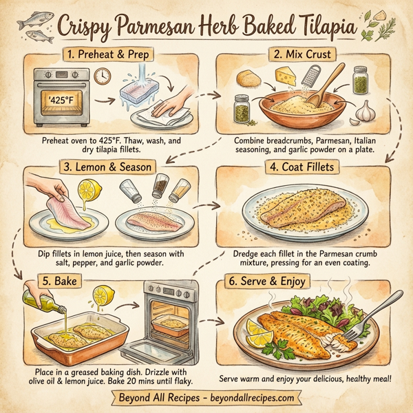 Crispy Parmesan Herb Baked Tilapia instructions