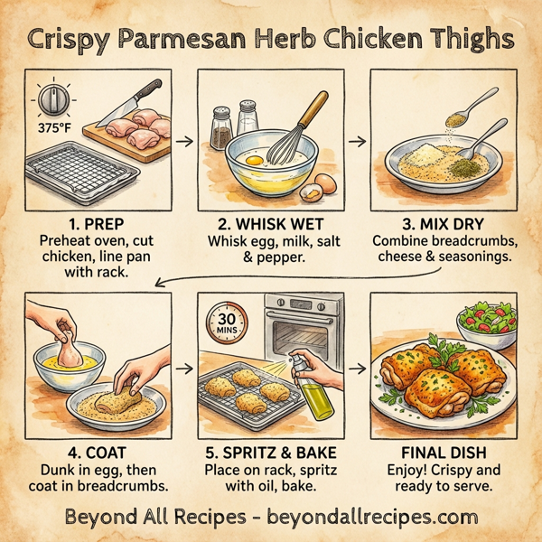 Crispy Parmesan Herb Chicken Thighs instructions