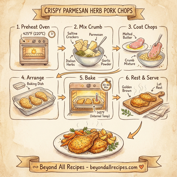 Crispy Parmesan Herb Pork Chops instructions