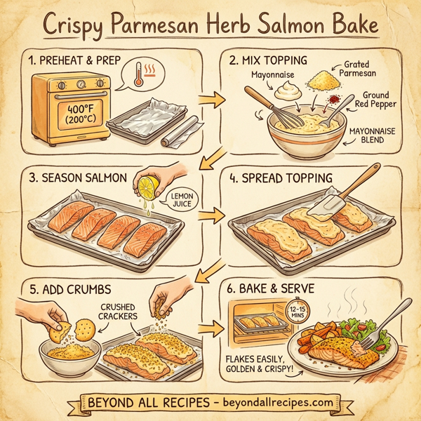 Crispy Parmesan Herb Salmon Bake instructions