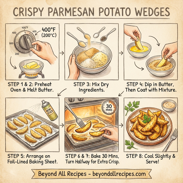 Crispy Parmesan Potato Wedges instructions