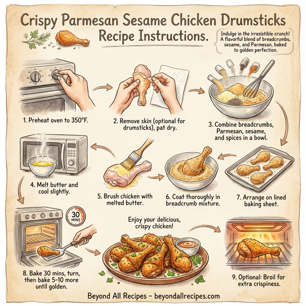 Crispy Parmesan Sesame Chicken Drumsticks instructions