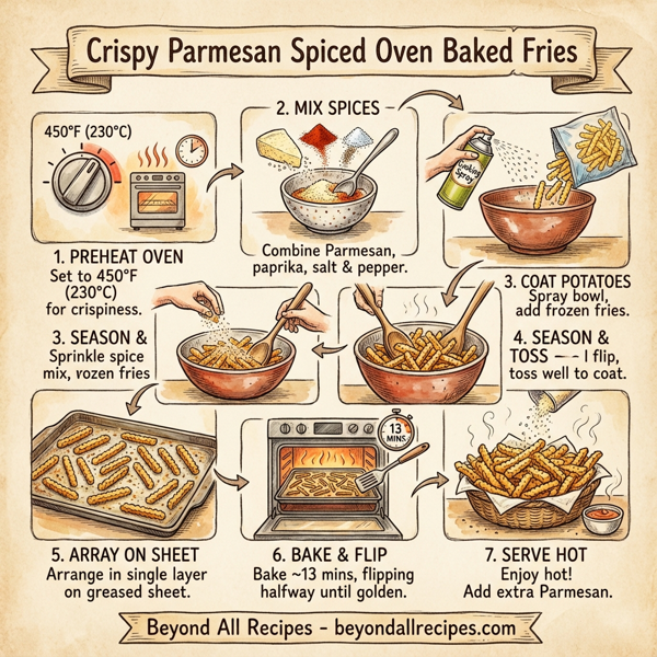 Crispy Parmesan Spiced Oven Baked Fries instructions