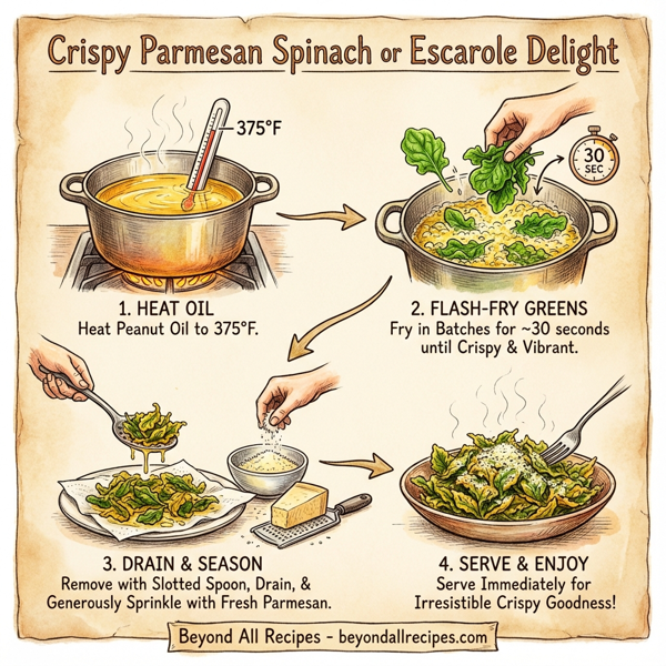Crispy Parmesan Spinach or Escarole Delight instructions